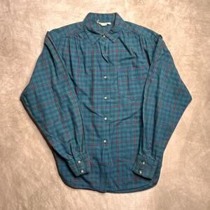 Vintage 60s Mark Henri Plaid Button Up Shirt Retro Preppy Academia Rockabilly